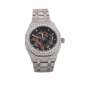 Montre de sport de luxe pour homme 41 mm, cadran glacé, grands diamants Moissanite, logo personnalisé, collection Hip Hop, couronne en acier inoxydable, cadeau de mariage - Product Image 4