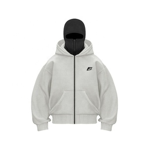 Custom Oversized Full <b>Zip</b> <b>Hooded</b> Sweatshirt 100% Cotton Heavyweight Men's Streetwear Hoodies OEM Manufacturer Eco-friendly USA - Product Image 2