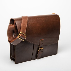 Bolso Mensajero de Cuero Genuino a Bajo Precio, Bolso Cruzado Vintage para Hombre con Compartimento para Portátil para el Trabajo - Product Image 1