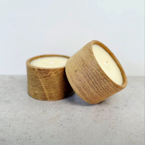 Pot en bois pour bougies de soja de luxe, idéal pour la fabrication de bougies, la décoration rustique et les solutions d'emballage de produits - Product Image 1