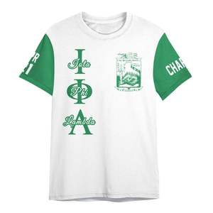 Camisa Personalizada de la Hermandad Iota Phi Lambda, Blanca con Verde Esmeralda, Camisa de la Hermandad Iota Phi Lambda Desde 1929 - Product Image 5