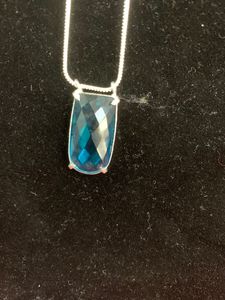 Collar de Cuarzo Azul con Plata Alemana, Diseño Bonito y Elegante, Regalo para Mujer, Joyería para Aniversario - Product Image 6