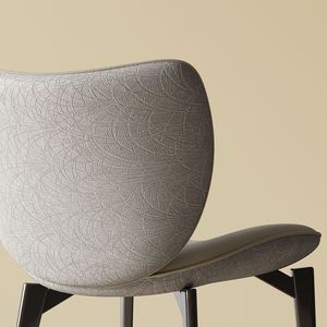 Set di Design moderno di 2 sedie da pranzo in pelle di colore grigio per cucina e sala da pranzo - Product Image 3