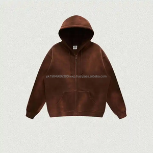 Sudaderas con capucha de gran tamaño para hombre con logotipo personalizado de alta calidad, sudaderas de lana de estilo informal con cremallera, estilo Hip Hop bordado, Invierno - Product Image 1