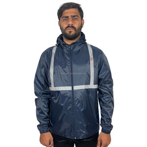 Veste coupe-vent d'extérieur pour hommes de marque personnalisée veste coupe-vent à capuche légère en tissu écologique imperméable pour hiver pour homme - Product Image 1