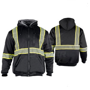 Low Price Safety <b>Work</b> Clothing Reflective Hoodies <b>Waterproof</b> ANSI Class 3 Drawstring Hood Pullover Hoodie Long Sleeve Apparel - Product Image 2