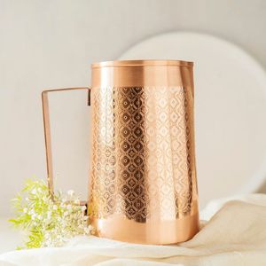 Jarra de Cobre de Diseño de Primera Calidad con Tapa, Fabricante de Jarras de Agua de Cobre de Calidad, Decorativa para Hoteles y Hogares - Product Image 1