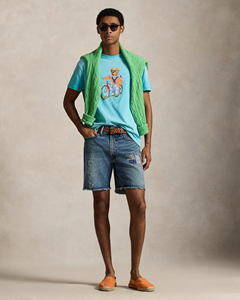 T-shirt en coton bleu ciel uni pour hommes, décontracté, à manches courtes, col rond, basique, pour l'été, confortable et respirant - Product Image 3