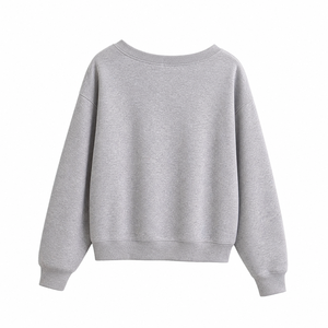 Sudadera Oversize de Otoño/Invierno con Hombros Caídos, Diseño Personalizado con Letras Griegas, Frente Sólido, Poliéster/Algodón Ecológico, con Apliques - Product Image 2
