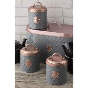 3Pcs Vintage Metal <b>Kitchen</b> Canister Set Cream Square Tea Coffee Sugar <b>Storage</b> Container Tin With Handle Food Grade Jar Canister - Product Image 5