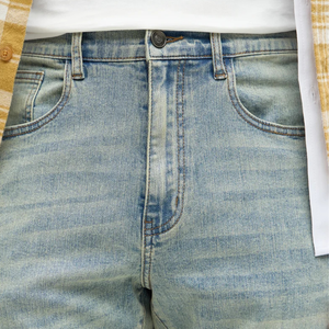 <b>Mens</b> Light Blue <b>Flare</b> Leg Jeans Distressed Ripped Knee Casual Denim Stonewashed Stretch Bell Bottom Midweight Solid Winter - Product Image 3
