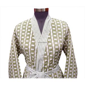 Bata de algodón de longitud completa para mujer, con estampado floral, cuello en V, ropa de dormir de manga larga, transpirable, ecológica, de secado rápido, frontal de punto suave - Product Image 6