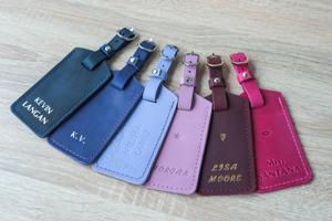 Genuine Leather Luggage <b>Tags</b> Custom Logo Travel ID Labels Privacy Flap <b>Suitcase</b> <b>Tags</b> Bulk Corporate Gifts LMP-0162 - Product Image 5