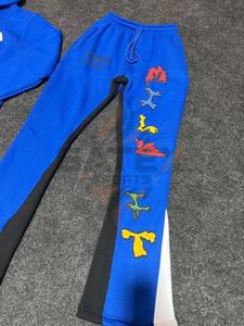 <b>Wholesale</b> Men's Splash Wide Legged <b>Sweatpants</b> Custom Logo New <b>Flared</b> Pants Vintage Mens Casual 100% Cotton Terry Mid Elastic - Product Image 5