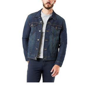New Design Best <b>Material</b> Fashionable Blue Light Color Men's Casual <b>Denim</b> Jacket Direct Factory Manufacture Men's Jeans Jacket - Product Image 1