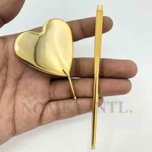 Espejo de corazón de color personalizado para extensión de pestañas, espejo de inspección de agarre cómodo, Punta puntiaguda, etiqueta privada de acero inoxidable - Product Image 6