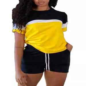 Ensemble deux pièces t-shirt et short de qualité supérieure, tenues élégantes, respirantes, légères, imprimées numériquement, ensemble été pour femmes - Product Image 5