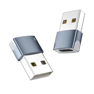 컴퓨터 USB 디스크 노트북 데이터 케이블 변환 헤드 밴드 램프에 적합한 USB2.0 남성-타입-C 여성 고속 충전 변환기