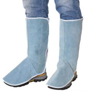 Couvre-chaussures de soudure en cuir de vachette écologique, résistant à la chaleur et aux étincelles, pour la sécurité industrielle et les vêtements de travail de pompier - Product Image 2