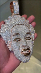 Colgante personalizado con diamantes de moissanita y plata de ley 925, estilo hip hop, para unisex. - Product Image 3