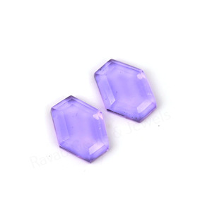 High Quality Purple Amethyst Hexagon Shape Step Cut High Polish 10x16mm Loose Cabochon Gemstone Jewelry Making Pendant Earring - Product Image 2