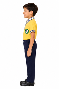 เสื้อโปโลเด็กชายสีเหลืองพรีเมียม คอปกเช็ค พร้อมโลโก้ C.S.P.S  เสื้อนักเรียนทันสมัย ผ้าคอตตอนผสมใส่สบาย - Product Image 2