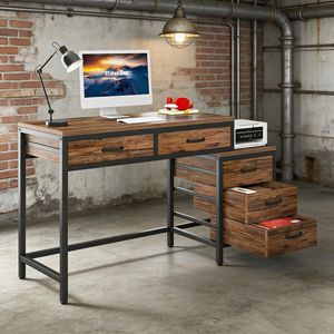 โต๊ะคอมพิวเตอร์แบบมีลิ้นชักแบบพลิกกลับได้พร้อมโต๊ะเขียนหนังสือ ทนทานและใช้งานได้จริง - Product Image 5