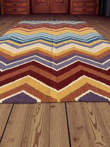 Alfombra Kilim de Lana Hecha a Mano, Patrón Abstracto Colorido, Ecológica, Apta para Mascotas, Tejido Plano, Alfombra Moderna de Estilo Bohemio - Product Image 6