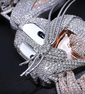 Colgante de Lujo de Moissanita con Diseño de Conejo, Collar Personalizado con Nombre, Diseño de Dibujos Animados Iced Out, Acabado en Oro Rosa, Joyería Hip Hop, Regalo - Product Image 4