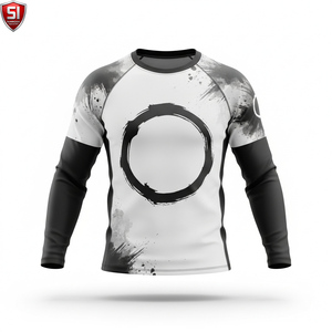 Unisex <b>Long</b> <b>Sleeve</b> Rash Guard <b>Compression</b> <b>Shirt</b> Printed Quick Dry Spandex/Polyester Sports Bodysuit Lightweight Activewear - Product Image 1