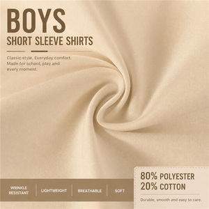 Uniforme Escolar de Verano para Niños, Camisa Ligera Multicolor con Logotipo Personalizado, Camisa de Vestir con Cuello y Botones para Niños - Product Image 6
