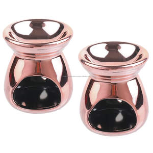 เตาอโรมาเซรามิกทองแดง พร้อมที่อุ่นเทียนหอม ดีไซน์ลายดาวและพระจันทร์ - Product Image 5