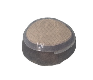 Couleur du modèle Silk Pro #   Perruque toupet 4 Remy en cheveux humains pour hommes avec patchs capillaires et insertion sans aiguille - Product Image 1