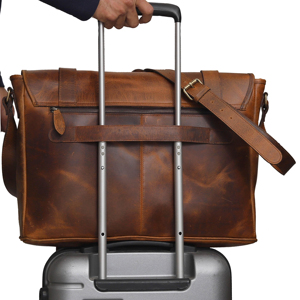 Genuine Leather <b>Laptop</b> <b>Briefcase</b> Classic Shoulder <b>Bag</b> Buckle Closure Durable Office Use - Product Image 2