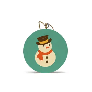 Mughalcrafts Handmade Modern Round Wooden <b>Gingerbread</b> <b>Man</b> Hanging Ornament Christmas Tree <b>Decoration</b> From Uttar Pradesh - Product Image 2