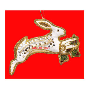 El Mejor Artículo de venta en línea hecho a mano Zari bordado forma de caballo Navidad decorativo para árbol de Navidad adorno colgante proveedor - Product Image 3