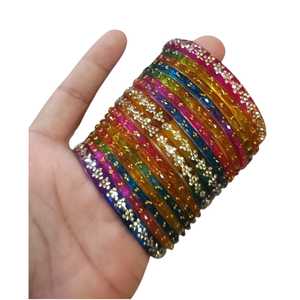 กำไลแก้วทำมือจากแคชเมียร์ ชูริยัน เครื่องประดับแฟชั่นสไตล์ชาติพันธุ์ กำไลงานแต่งงานแบบดั้งเดิมสำหรับผู้หญิง ขายส่ง - Product Image 1