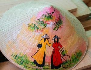 Hand-Painted Vietnamese Palm <b>Leaf</b> Cone Hat – Eco-Friendly, Waterproof & Custom Hand-Embroidered Sun Hat - Product Image 2