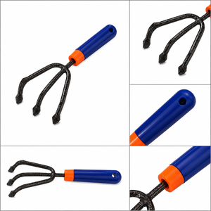 Cultivateur manuel robuste pour jardin avec trois pointes solides pour ameublir la terre, désherber, planter et cultiver - Product Image 2