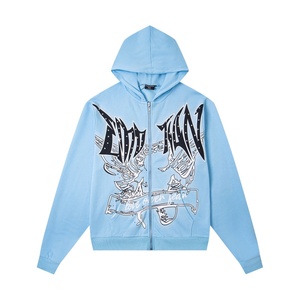 Sweat-shirt à capuche zippé colorblock personnalisé pour hommes et femmes, coupe oversize décontractée en polaire, veste à capuche entièrement zippée, vêtements streetwear - Product Image 4