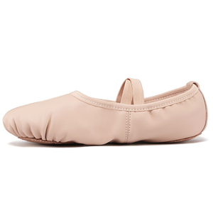 Chaussons de danse en cuir personnalisés, semelle souple fendue, flexibles, légers et confortables, pour filles, en cuir souple, pour gymnastique - Product Image 2