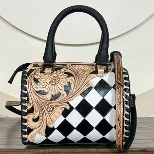 Nouvel ensemble de 3 sacs de voyage assortis en cuir véritable à carreaux, prix d'usine de gros 2026, sacs à bandoulière et bagages de voyage - Product Image 5