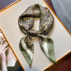 New Silk Scarf Neckerchief Women's Silk Square Scarf <b>Purse</b> Luxury Scarf for Women Designer Silk Headscarf - Product Image 1
