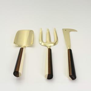 Produit très vendu, ensemble d'outils de jardin en acier inoxydable de haute qualité, plaqué or avec manche en résine pour le jardinage intérieur et extérieur - Product Image 2