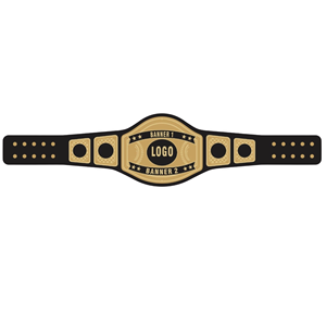 Custom Championship Leather <b>Belt</b> Gold Black Metal Plate Logo Front Unisex Adult <b>Wrestling</b> Durable Digital Print Sports Sports - Product Image 2