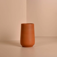 Ensemble de 6 verres en argile terracotta faits à la main, style culture tribal, traditionnels, écologiques, durables, classiques, portables