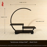 Étagère à thé multi-niveaux en résine de style chinois traditionnel, support de rangement de bureau, support à fleurs circulaire classique