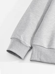 Men's Customizable Two-Piece Blue Hooded Sweatshirt Set Comfortable Casual Winter Wear French Terry Stand Collar Breathable 380g - Product Image 4