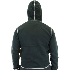 <b>Men's</b> Black Hooded Pullover French Terry Cotton Oversized Fit Streetwear Winter Patchwork Pocket Design Casual <b>Sweatshirt</b> - Product Image 3