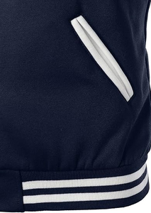 Customized Men's Baseball Bomber Varsity <b>Jacket</b> Long Sleeves Hot Selling <b>Canvas</b> Fabric Design Stand Custom Embroidered Patches - Product Image 4